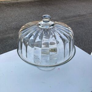 Elegant Glass Cake Stand with Dome